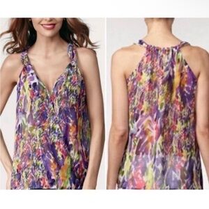 CABI Petals Floral Tank Blouse Size S